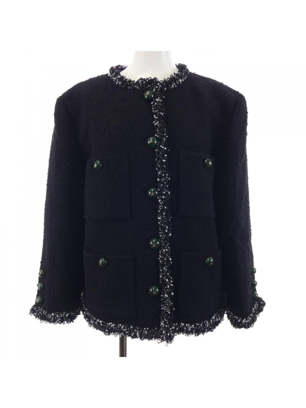 Chanel Collarless Jacket Black